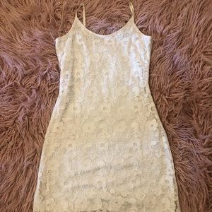 Cream laced spaghetti strap dress